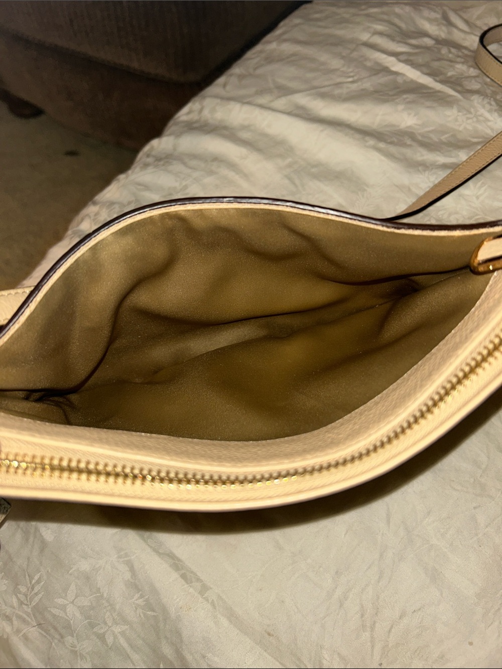 Coach Pebbled Leather Crossbody in Taupe with Charm - Picture 4 of 16